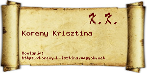 Koreny Krisztina névjegykártya